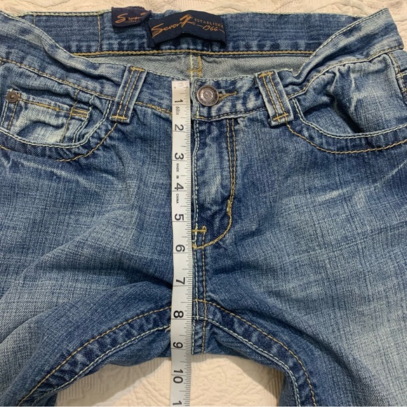 Seven7 Medium Wash Low Rise 100% Cotton Denim Bootcut Jeans - Picture 6 of 7